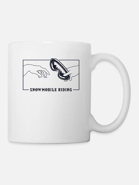 Michelangelo Creation of Adam Snowmobile Fahrer - Tasse - Weiß