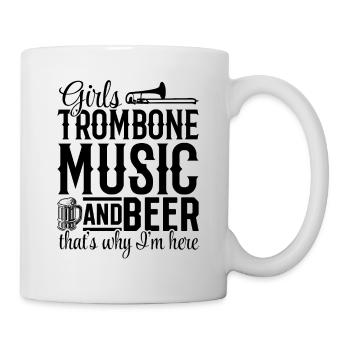 Musique de trombone et bière pour filles C’est pourquoi je suis ici - Mug blanc - blanc - Droite