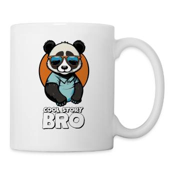 Cool panda "Cool Story Bro" with sunglasses - Mug - white - Right