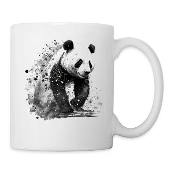 Panda Kunst Geschenk Tier Pandabär Zeichnung Motiv - Tasse - Weiß - Rechts