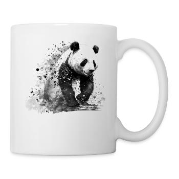 Panda Kunst Geschenk Tier Pandabär Zeichnung Motiv - Tasse - Weiß - Rechts