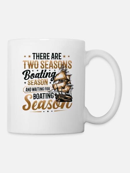 Warten Auf Die Bootssaison, Bootsführer - Tasse - Weiß