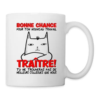 Départ collègue travail nouvel emploi bonne chance - Mug blanc - blanc - Droite
