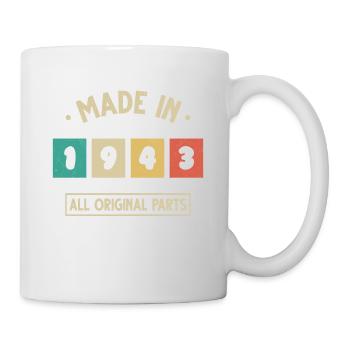 1943 Vintage Geburtstagsgeschenk 1943 - Tasse - Weiß - Rechts