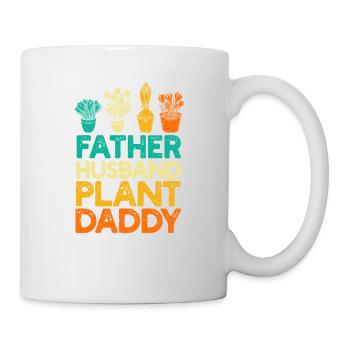 Vater Ehemann Pflanze Papa lustig Landschaft - Tasse - Weiß - Rechts