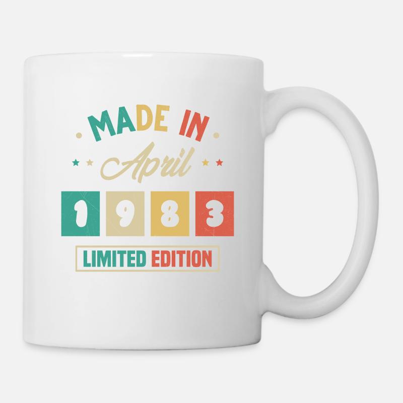 Vintage Nées En Avril 1983 Cadeau D'anniversaire - Mug blanc - blanc