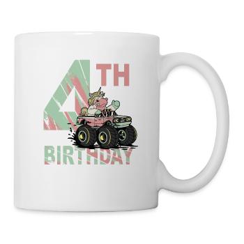 Girl's birthday 4 years I am already 4 years old - Mug - white - Right