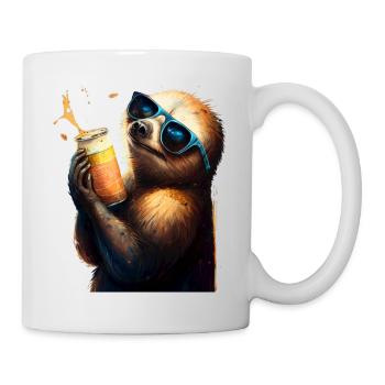 Coolster Biertrinker: ein Faultier - Tasse - Weiß - Rechts