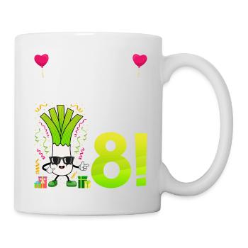 Hurra der Lauch wird 8 - Tasse - Weiß - Rechts