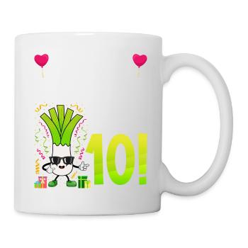 Hurra der Lauch wird 10 - Tasse - Weiß - Rechts