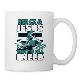 850 CC And Jesus That's All I Need Snowmobile - Tasse - Weiß - Rechts