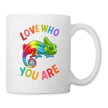 Love Who You Are Gay Pride Rainbow Chameleon - Mug - white - Right
