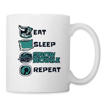 Manger dormir Motoneige Répéter Conducteur de motoneige - Mug blanc - blanc - Droite