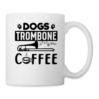 Dog Trombone Coffee Trombonist And Dog Lover Tromb - Mug - white - Right