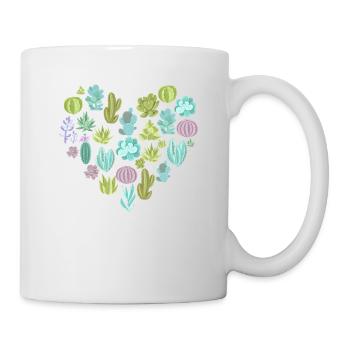 Succulent Cactus Succa Lover Heart Plant - Mug blanc - blanc - Droite