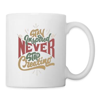 Never Stop Creating, Retro Style - Tasse - Weiß - Rechts