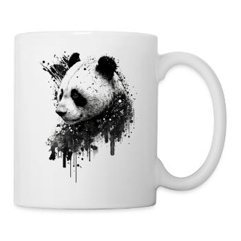 Panda Kunst Geschenk Tier Pandabär Zeichnung Motiv - Tasse - Weiß - Rechts