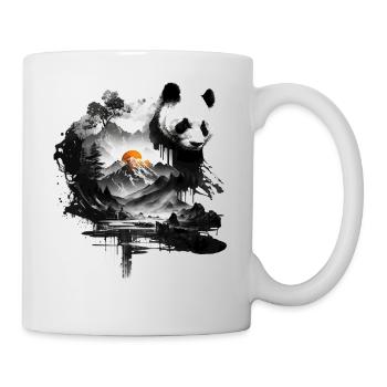 Panda Mountains Paysage Art Cadeau Animal Motif - Mug blanc - blanc - Droite