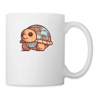 Schildkröte mit Erde Umweltschutz Welt Erde Tag - Tasse - Weiß - Rechts