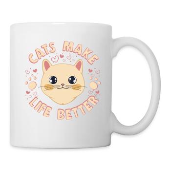 Cats Make Life Better Kitten Women Gifts Cat Mom - Mug - white - Right