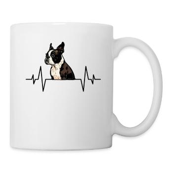 Boston Terrier Dog Heartbeat - Mug - white - Right