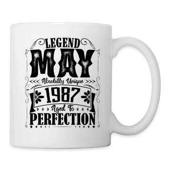 Mai 1987. Anniversaire mai 1987. Cadeau may 1987. - Mug blanc - blanc - Droite
