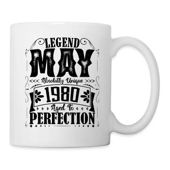 Mai 1980. Anniversaire mai 1980. Cadeau may 1980. - Mug blanc - blanc - Droite