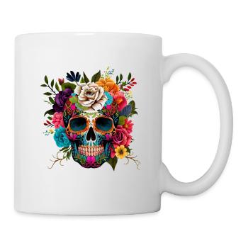 Skull Flowers Colorful - Mug - white - Right
