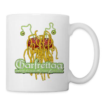Garfreitag - Passtahfest - Spaghetti Monster - Tasse - Weiß - Rechts