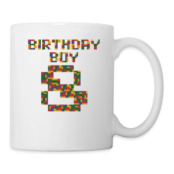 Süßes 8. Geburtstagsgeschenk 8 Jahre altes Blockgebäude - Tasse - Weiß - Rechts