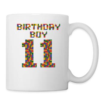 Süßes Geschenk zum 11. Geburtstag 11 Jahre alter Block - Tasse - Weiß - Rechts