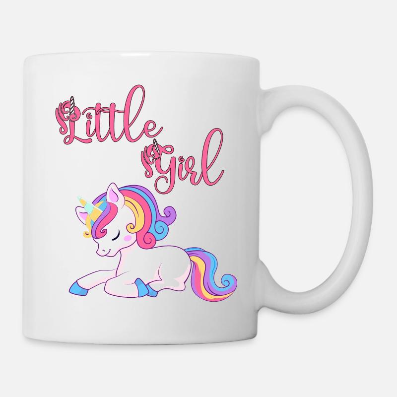 Kleines Mädchen liebt Einhörner - Tasse - Weiß