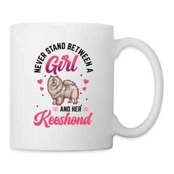 Girl and her Wolfspitz German Keeshond - Mug - white - Right