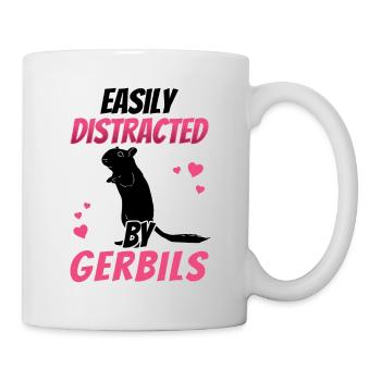 Distrait par un rongeur gerbille - Mug blanc - blanc - Droite