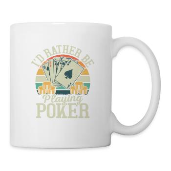 Je préfère jouer au jeu de joueur de cartes de poker - Mug blanc - blanc - Droite