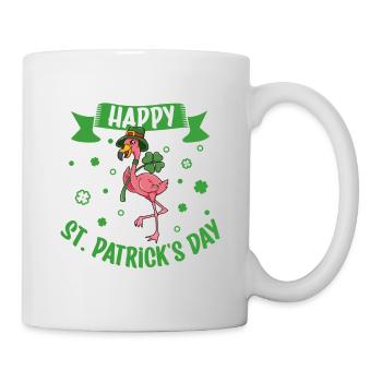 St Patrick's Flamingo - Happy St Patrick's Day - Mug - white - Right