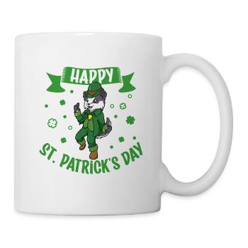 St Patrick's Badger - Happy St Patrick's Day - Mug - white - Right
