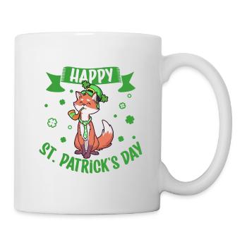 St Patrick's Fox - Happy St Patrick's Day - Mug - white - Right