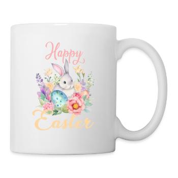 Frohe Ostern Hase Osterei für einen Osterhasen - Tasse - Weiß - Rechts