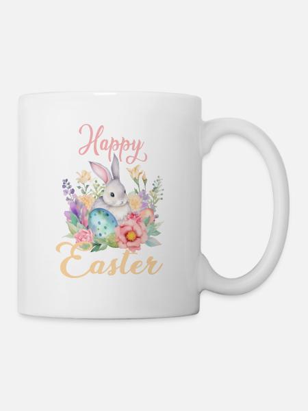 Frohe Ostern Hase Osterei für einen Osterhasen - Tasse - Weiß