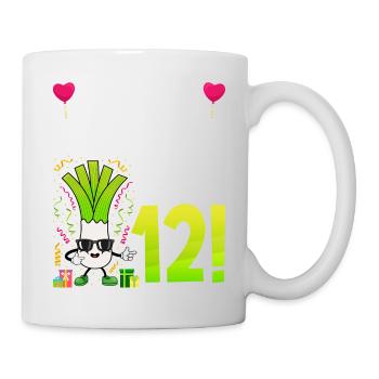 Hurra der Lauch wird 12 - Tasse - Weiß - Rechts