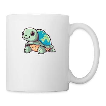Schildkröte mit Erde Umweltschutz Welt Erde Tag - Tasse - Weiß - Rechts