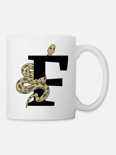 Buchstabe f Schlange - Tasse - Weiß