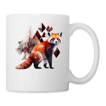 Roter Panda Geschenk Pandabär Kunst Tier Zoo Motiv - Tasse - Weiß - Rechts