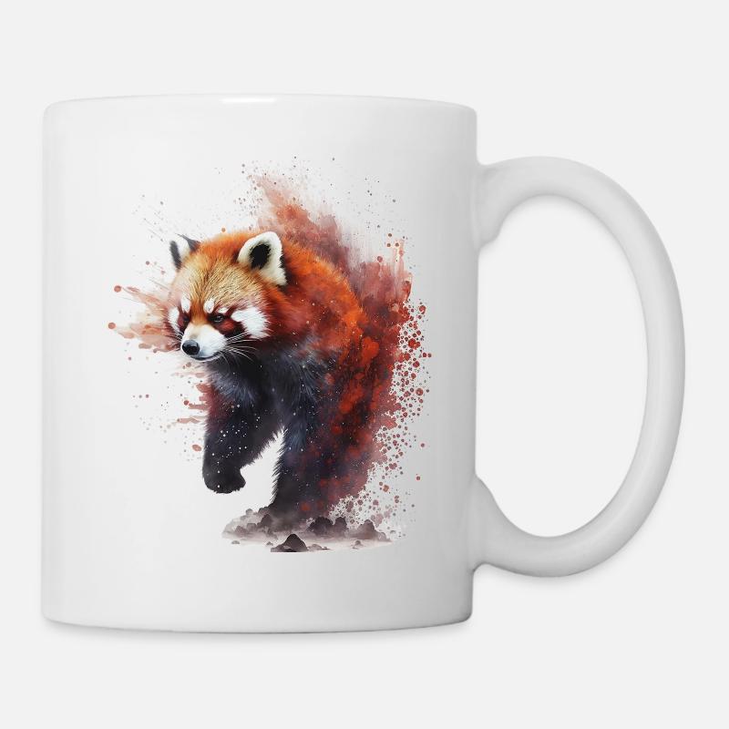 Roter Panda Geschenk Pandabär Kunst Tier Zoo Motiv - Tasse - Weiß
