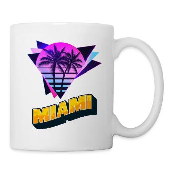 Miami Florida USA Sommer Sonne Strand Palmen Neon - Tasse - Weiß - Rechts