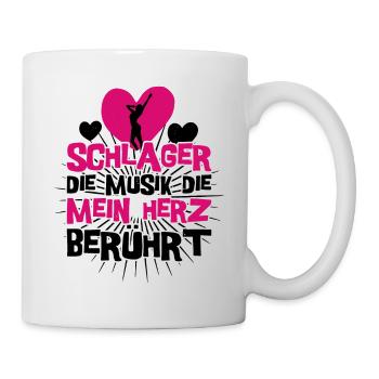 Schlager Party Outfit Kostüm - Tasse - Weiß - Rechts