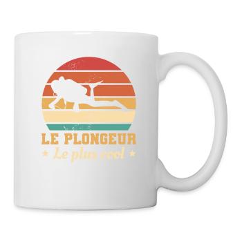 Retro Le Plongeur Le Plus Cool Plongée - Mug blanc - blanc - Droite