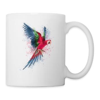 Watercolor Colorful Scarlet Macaw Parrot Pantanal - Mug - white - Right