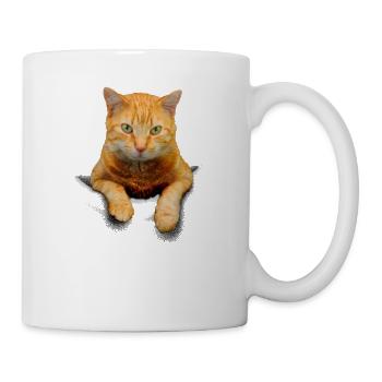 Cute Yellow Cat Kitty in Pocket - Best Cat Owner - Mug - white - Right